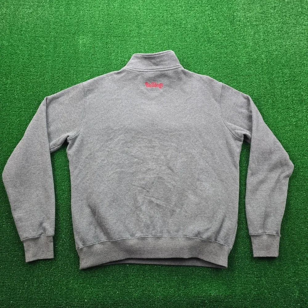 Georgia Bulldogs Quarter-Zip Fleece Pullover Sweater Mens Large NCAA Logo‎ Gray